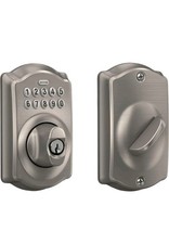 Schlage BE365 CAM 619 Camelot Keypad Deadbolt Electronic Keyless  Satin Nickel picture