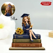 Personalized Graduation 2D Flat Wooden Plaque, Class Of 2026, Gift for Her Him picture