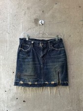 Kinky Jeans (Hysteric Glamour) Distressed Denim Mini Skirt with Frayed Hem picture