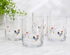 Set Of 4 - Icon Rooster Juice Glasses BRAND NEW Anthropologie Dupe picture