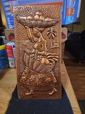Vtg MID CENTURY MODERN BOUTIQUE JOANA REPOUSSE COPPER FOLK ART Plaque Brazillian picture