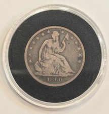 1860 O Seated Liberty Silver Half Dollar 50C picture