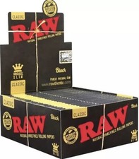 Raw Black Classic King Size Slim Natural Rolling Papers, 50 Packs,  picture