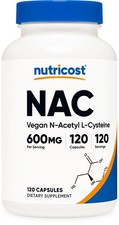 Nutricost NAC 600mg, 120 Vegetarian Capsules Non-GMO Gluten Free&Vegan picture