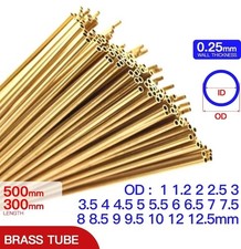 Thin Walled Brass Tube 0.25mm Wall 1-12.5mm OD 300/500mm Length UK picture