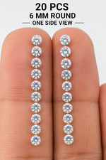 20 Pcs Natural White Diamond 6MM Round Cut VVS1 D Color Certified Loose Gems picture