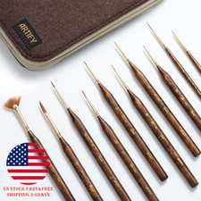 10 Pcs Miniature Detail Paint Brush Set Fine Tip Nylon Model Art ARTIFY picture