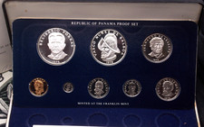 1976 Franklin Mint *PANAMA* Proof SILVER (8 Coin) Set Box & COA ECC&C. Inc. picture