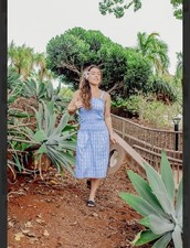 Palaka Dress Long Midi Women’s  Cotton New Hawaiian Style picture