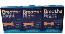 BREATHE RIGHT NASAL STRIPS LARGE ORIGINAL TAN 90 CT ( 3 X 30 CT BOXES ) EXP 2028 picture