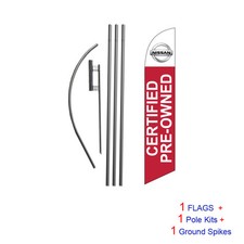 Nissan Certified Pre-Owned 15' Feather Banner Swooper Flag Kit with pole+spike picture