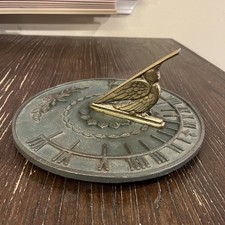 Cast Metal Sundial Brass Bird Eagle 9