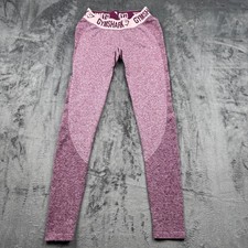 Gymshark Flex High Waisted Seamless Leggings Burgundy Pink Marl Small 0033 picture
