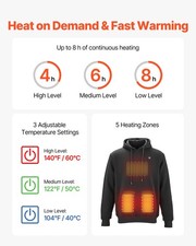 Heated Sweatshirt Hoodie For Men Women, Heated Jacket Unisex With 7.4V 16000mAh picture