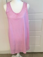 Encore Karen Neuberger Size Small Pink Gingham Sleeveless Sleepshirt NWT picture