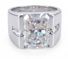 RARE 8.00 Ct Certified White Diamond Solitaire Men's Ring-Great Shine FREE Studs picture