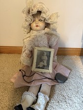 25 Inch Antique German Doll With Girl Photo picture
