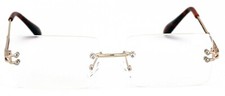 Men Rimless Metal Rectangular Reading Glasses - Clear Lens Reader - Blue Blocker picture