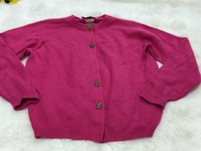 VTG 70s Ballantyne Pure Cashmere  Classic Women's Cardigan Made in Scotland Pink picture