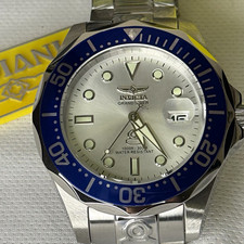 NEW Invicta 3046 Grand Diver Automatic 47 mm,300m Silver Dial Blue Bezel picture