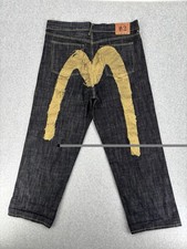 EVISU No.2 Lot 0001 Jeans Mens 40 Gold Painted Daicock Dark Denim picture