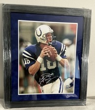 PEYTON MANNING SIGNED 16X20 IN A 23X27 FRAME W/ SUEDE MATTING MANNING HOLO COA picture