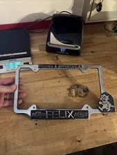 Felix Chevrolet License Plate Frame Topper Chevy Patina Auto METAL HOTROD READ picture