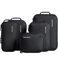 Packing Cubes Travel Organizer Set Black Nylon Zipper 6-Pack picture