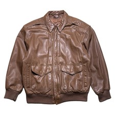 Vintage Pelle NY Milano Leather Jacket M Bomber Flight A2 Brown picture
