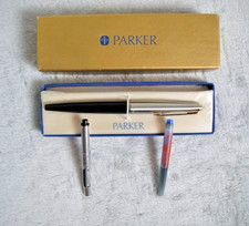 Vintage PARKER (45?) Fountain Pen, Ink Cartridge, Odd Accessory - Original Box picture