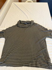 Lands' End Men’s Striped Short Sleeve T-Shirt Gray White Size S Regular picture