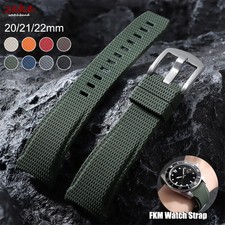 20mm-22mm Curved FKM Watch Strap Quick Release For Omega Seiko Longines Tissot picture