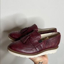 A.S.98 Women’s Pella Perla Loafers in Burgundy Brogue & Tassel Details Size 6 picture