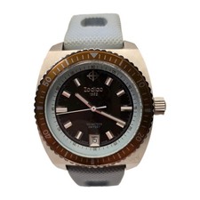 Zodiac Sea Dragon ZO2237 Swiss Quartz 100M Brown Dial Blue Rubber Diver Watch picture