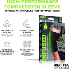 Green Drop Compression Pull-On Sleeve Elbow Support L/XL picture