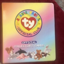 VINTAGE TY Beanie Babies Trading Card Binder Filled With Cards 129 picture