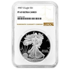 1987-S Proof $1 American Silver Eagle NGC PF69UC Brown Label picture