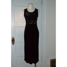 Genuine Vintage 90s Y2K Romantic Witchy Whimsygoth Velvet Midi/Maxi Dress picture