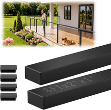 8Ftx2Inx1In Black Cable Railing Handrail 2 Pack, Stainless Steel T304 Rectangula picture