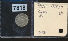 PERU -1874 YJ - SILVER DINERO - #7818 picture