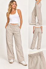 NWT Anthropologie Daily Practice Ankle Pants Womens S Light Sand Drawstring picture