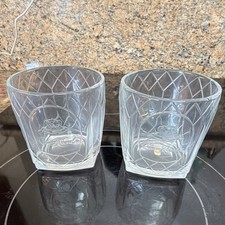 Crown Royal Clear Etched Glass Rocks Whiskey Tumblers, Set of 2 picture