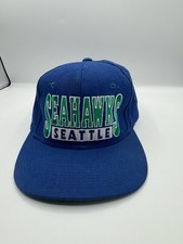 Vintage Seattle Seahawks Football Drew Pearson 90s Snapback Hat NFL Blue Green picture