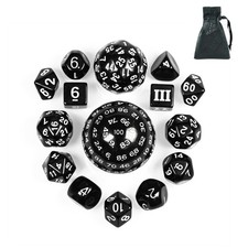 15 Pieces Complete Polyhedral DND Dice Set D3-D100 Spherical D&D Dice Set picture