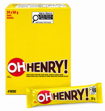 OH HENRY Chocolate Bars 58g x 24 Pack Peanut Caramel Fudge Candy Canadian picture