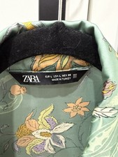 Green With Gold Flowers Dress Blouse From Zara  picture