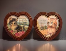 Bradford Exchange A Purr-fect Love Cats Framed Heart Canvas Bundle of Love 2 Set picture