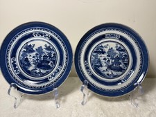 Pair 18th C. Chinese Export Nanking Blue And White Porcelain Small plates 6