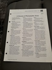 Vintage Kodak Glossary of Photographic Terms 1980 Photography Pamphlets Booklet picture