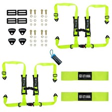 UTVMA '14-'23 Polaris RZR XP 1000 Harness Kit - Auto Buckle Neon Lime - Pair picture